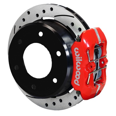 Wilwood Forged Dynapro Low-Profile Drilled and Slotted Rear Parking Brake Kit (Red) - 140-16711-DR